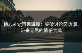 糖心vlog再现辉煌：突破讨论区热潮，带来无尽的情感共鸣