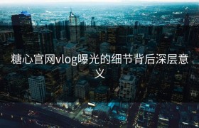 糖心官网vlog曝光的细节背后深层意义