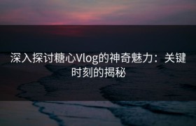 深入探讨糖心Vlog的神奇魅力：关键时刻的揭秘