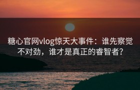 糖心官网vlog惊天大事件：谁先察觉不对劲，谁才是真正的睿智者？
