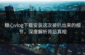 糖心vlog下载安装这次被扒出来的细节，深度解析背后真相