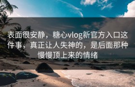 表面很安静，糖心vlog新官方入口这件事，真正让人失神的，是后面那种慢慢顶上来的情绪