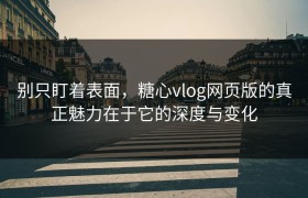 别只盯着表面，糖心vlog网页版的真正魅力在于它的深度与变化