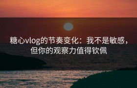 糖心vlog的节奏变化：我不是敏感，但你的观察力值得钦佩