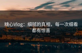 糖心Vlog：细腻的真相，每一次细看都有惊喜