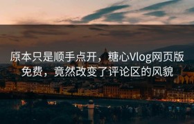 原本只是顺手点开，糖心Vlog网页版免费，竟然改变了评论区的风貌