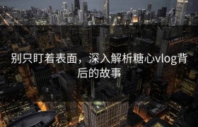 别只盯着表面，深入解析糖心vlog背后的故事