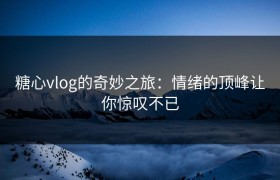 糖心vlog的奇妙之旅：情绪的顶峰让你惊叹不已