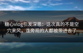 糖心vlog引发深思：这次真的不是空穴来风，连旁观的人都被带进去了