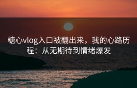 糖心vlog入口被翻出来，我的心路历程：从无期待到情绪爆发
