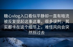 糖心vlog入口看似平静却一直有暗流被反复提起这事这事，很多误判，其实都卡在这个细节上，难怪风向会突然拐过去