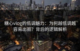 糖心vlog的低调魅力：为何越低调越容易出圈？背后的逻辑解析