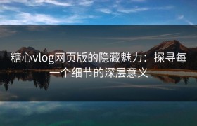 糖心vlog网页版的隐藏魅力：探寻每一个细节的深层意义