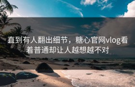 直到有人翻出细节，糖心官网vlog看着普通却让人越想越不对
