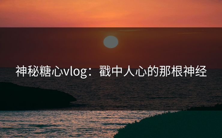 神秘糖心vlog：戳中人心的那根神经