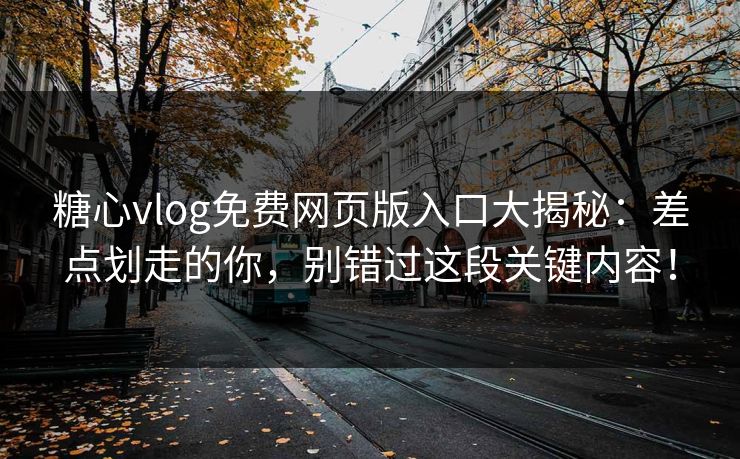 糖心vlog免费网页版入口大揭秘：差点划走的你，别错过这段关键内容！