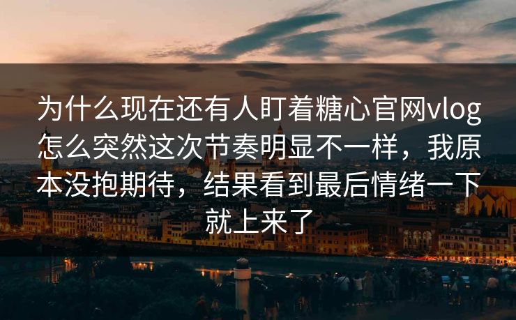 为什么现在还有人盯着糖心官网vlog怎么突然这次节奏明显不一样，我原本没抱期待，结果看到最后情绪一下就上来了