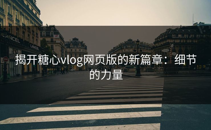揭开糖心vlog网页版的新篇章：细节的力量