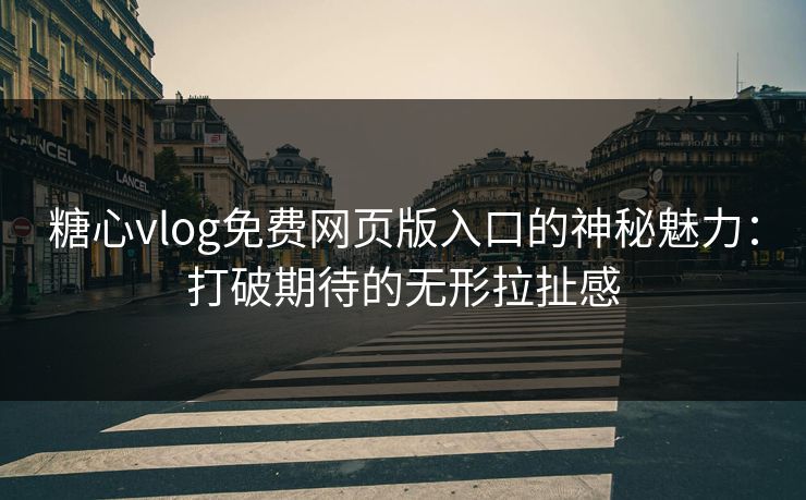 糖心vlog免费网页版入口的神秘魅力：打破期待的无形拉扯感