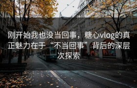 刚开始我也没当回事，糖心vlog的真正魅力在于“不当回事”背后的深层次探索