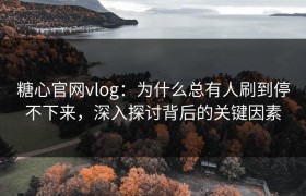 糖心官网vlog：为什么总有人刷到停不下来，深入探讨背后的关键因素
