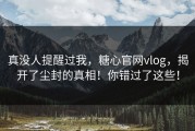 真没人提醒过我，糖心官网vlog，揭开了尘封的真相！你错过了这些！