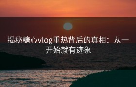 揭秘糖心vlog重热背后的真相：从一开始就有迹象
