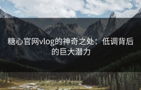 糖心官网vlog的神奇之处：低调背后的巨大潜力