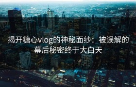 揭开糖心vlog的神秘面纱：被误解的幕后秘密终于大白天