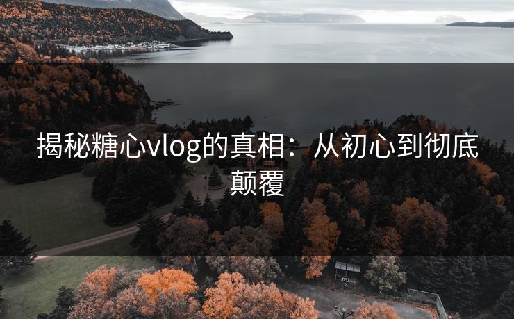 揭秘糖心vlog的真相：从初心到彻底颠覆