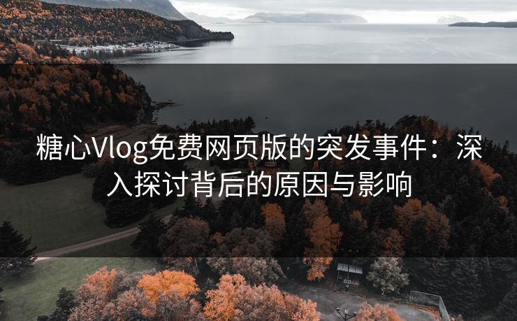糖心Vlog免费网页版的突发事件:深入探讨背后的原因与影响 糖心Vlog免费网页版的突发事件:深入探讨背后的原因与影响
