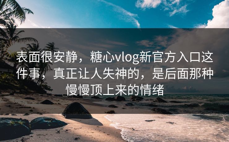 表面很安静，糖心vlog新官方入口这件事，真正让人失神的，是后面那种慢慢顶上来的情绪